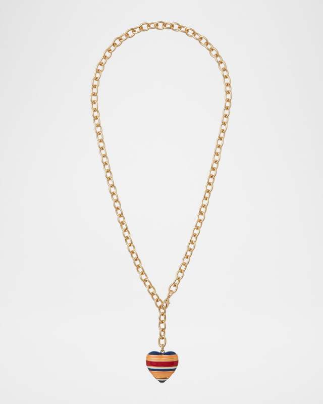The Striped Puffy Heart Necklace